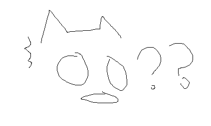 outline of a shocked confused cat